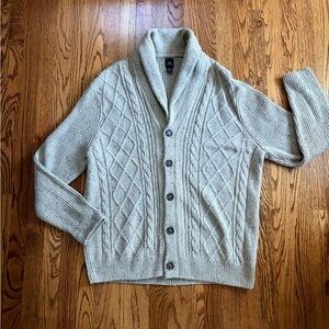 Dockers Men’s Oatmeal Shawl Collar Cable Knit Cardigan – XL Cozy GrandpaCore